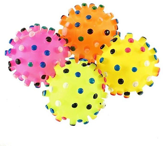 Kokobuy Pet Dog Puppy Cat Animal Toy Rubber Ball With Sound Squeaker Chewing Ball