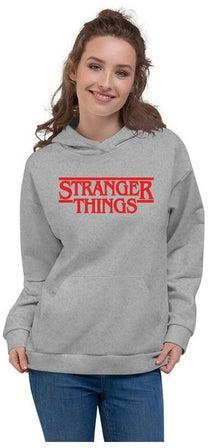 سويت شيرت مزين بطبعة عبارة "Stranger Things" رمادي