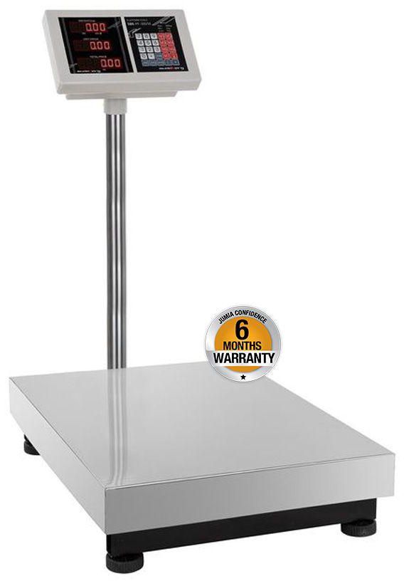 Generic 100KGS - Digital Weigh Scale Price Weight Computing Electronic Industrial Platform Weighing Scale -Grey Silver