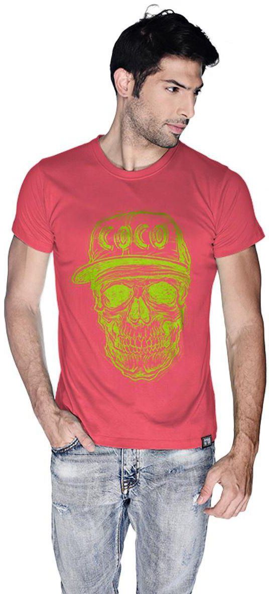 Creo Green Coco Skull T-Shirt For Men - M, Pink