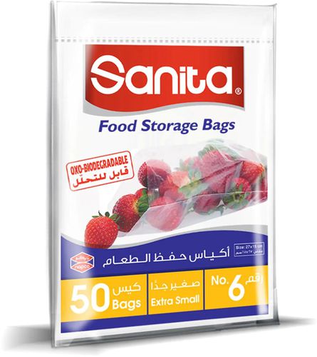 Sanita food storage bags 6, extra small, 50 pieces
