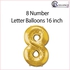 NUMBER 8 Letter Balloon 16 inch  toys for girls (Gold)