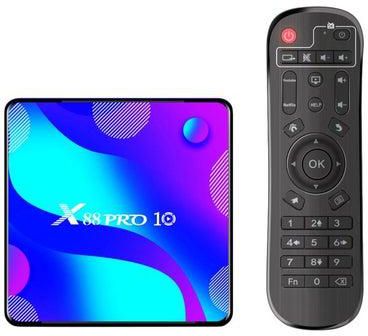 X88 Pro 10 Smart Android TV Box With Remote V7611EU-16G Black/Blue