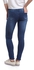 Generic Zipped Scratch High Waist Jeans Pants - Navy Blue