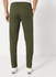 Solid Pattern Stretch Slim Fit Pants Military Green