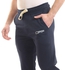 Izor Drawstrings Cotton Solid Sweatpants - Navy Blue