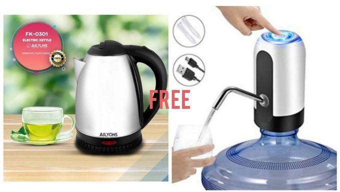 AILYONS Stainless Steel Cordless Kettle+free Electric Water Pump