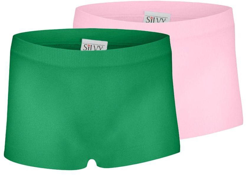 Silvy Set Of 2 Casual Shorts For Girls - Green Pink, 4 - 6 Years