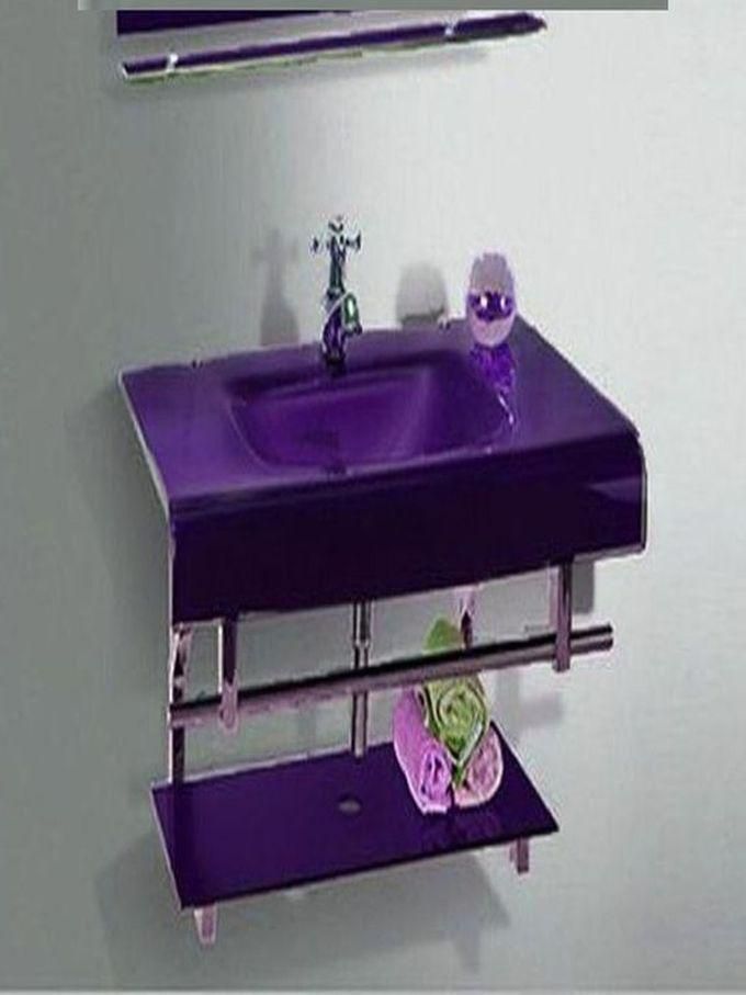 San George Design Basin Bathroom Unit Without Mirror Without Mixer Purple