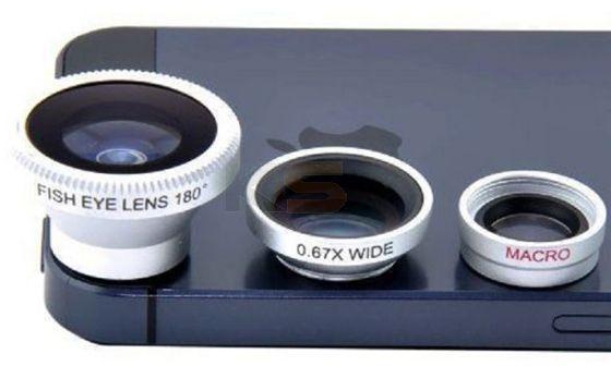 3 in 1 Fisheye Lens with Wide Angle and Micro Detachable Lens photo Kit Set