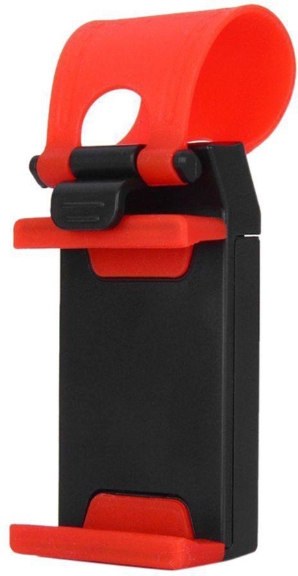 Generic - Universal Car Steering Wheel Bike Clip Mount Holder For Samsung And iPhone Red/Black