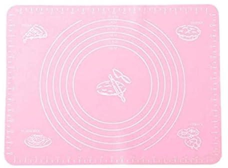 knead dough mat，Silicone Knead Flour Dough Non-stick Pastry Fondant Cake Cooking Baking Oven Mat Placement Pad-Pink