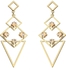JASSY® Luxury Women's Geometric 18K Gold Crystal Golden Shadow Earrings Gift