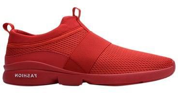 Mesh Detailed Pull On Running Shoes Red