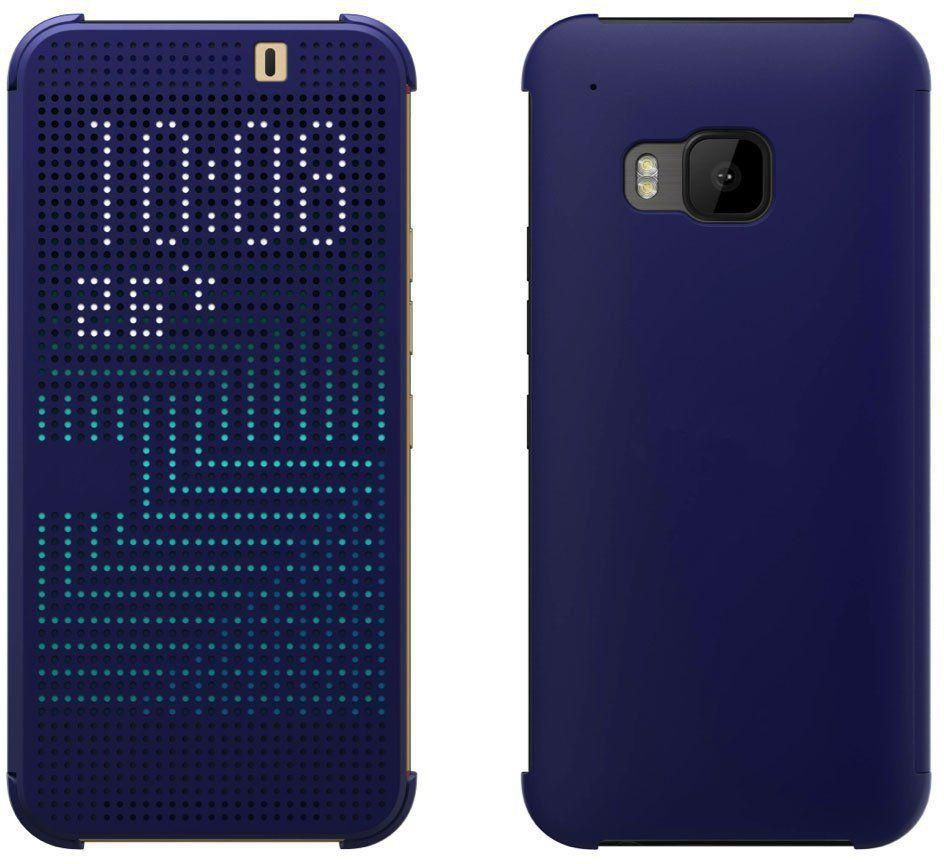 HTC One M9 Dot View Flip Case Cover for HTC One M9 Cover TPU PC Blue