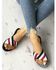 Contrast Striped Ladies Flat Slippers