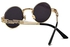 Steampunk Round Sunglasses Anti-UV Polarized Metal Frame Retro Sun Glasses Mirror UV400 Eyewear Polarized Vintage Outdoor Sunglasses for Women and Men