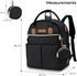 Little Story - Quilted Diaper Backpack W/ Pacifier Bag And Stroller Hooks - Black- Babystore.ae