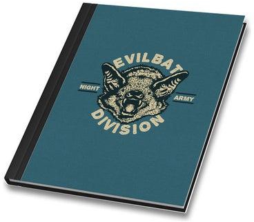 دفتر ملاحظات مزين بطبعة على الغلاف بعبارة "Evil Bat" مقاس A4 متعدد الألوان