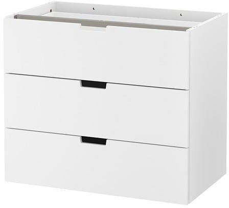 NORDLI Modular chest of 3 drawers, white