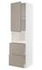METOD / MAXIMERA Hi cab f micro w door/2 drawers, white/Lerhyttan black stained, 60x60x220 cm - IKEA