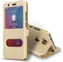 Silk Texture Horizontal Flip Leather Case with Caller ID Display & Holder for Honor 5X/GR5(Gold)