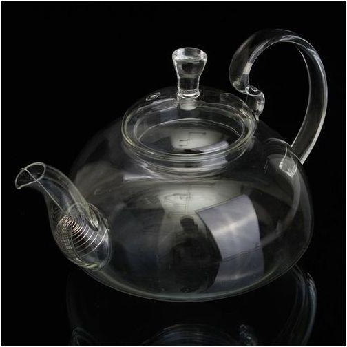 Universal Heat Resistant Elegant Glass Teapot/ Infuser Flower/Green Leaf Tea Pot 750ml