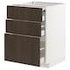METOD / MAXIMERA Bc w pull-out work surface/3drw, black/Sinarp brown, 60x60 cm - IKEA