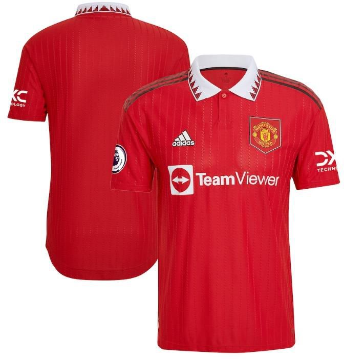 Manchester United Red 2022/23 Home Authentic Blank Jersey