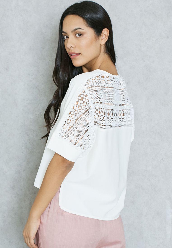 Lace Insert Back Top