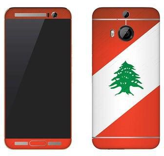غلاف لاصق من الفينيل لموبايل HTC ون M9 بلس علم لبنان