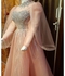 Long Sleeves Embroidered Evening Dress
