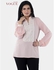 Smoky Egypt Long Sleeves Crepe Blouse With Lace-Pink