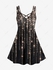 Plus Size Glitter Starlight Print Crisscross Dress - 5x | Us 30-32