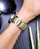 20mm Stainless Steel Metal Band Compatible With Samsung Gear Sport/Samsung Watch 4/5/5 Pro/S2 Classic/Active 2 40/44mm/Amazfit GTS 3/GTS 4/4 Mini/Bip 3/Pro/GTS Tentec 2 Mini/GTS 2e/Pip U/U Pro – Gold & Silver