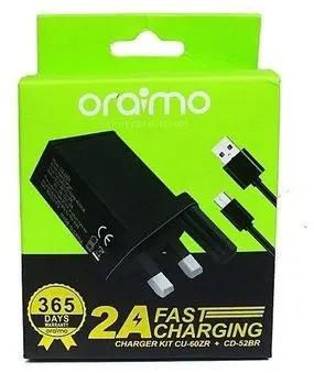 Oraimo Fast Charging Android 2A Charger Smart Phones LG Samsung Tecno Infinix Fast Charging Android 2A Charger Smart Phones LG Samsung Tecno Infinix  The true family charger  Conso