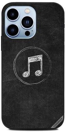 Protective Case Cover for Apple iPhone 13 Pro Music Icon B&w