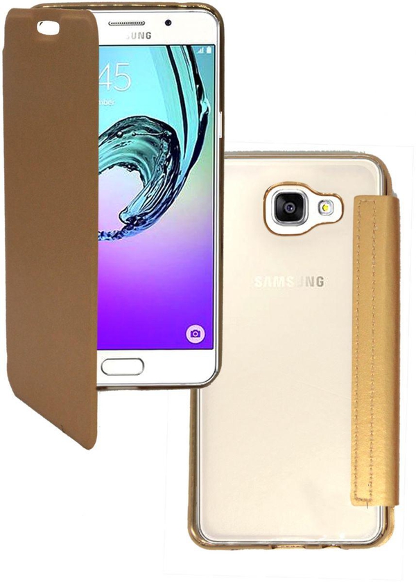 Margoun Samsung Galaxy A310 Premium Flip case cover (Black)
