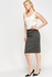 Collection London High Waist Belted Pencil Skirt-GREY
