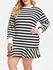 Striped Plus Size Ruffle Hem Mini Dress - 2x