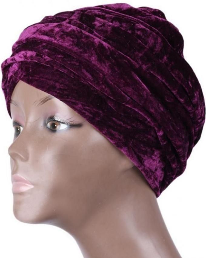Smooth Velvet Turban - Purple