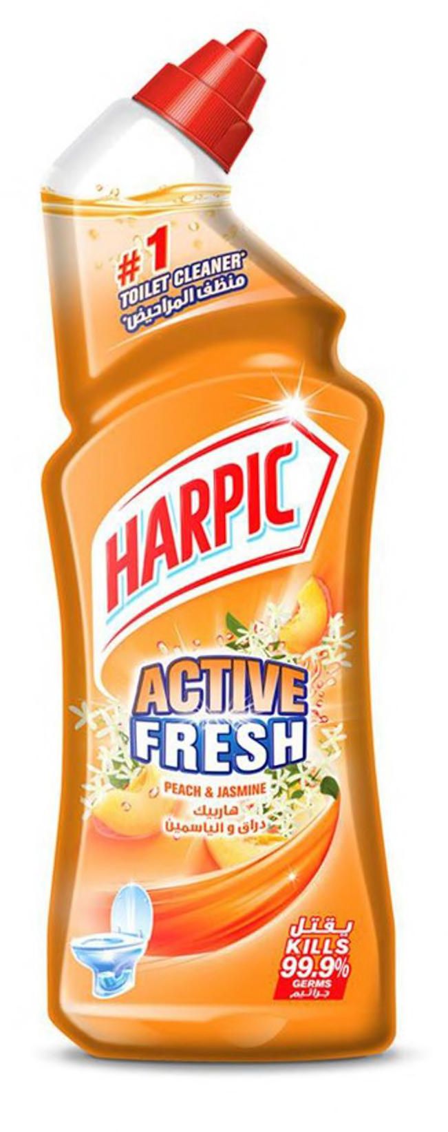 Harpic Fresh Liquid Toilet Cleaner Peach and Jasmine Scented 750 ml