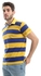 Andora Striped Turn Down Collar Polo Shirt – Blue & Mustard