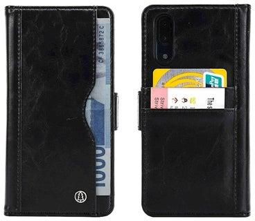 Protective Case Cover With Card Slot Holder For Huawei P20 Black