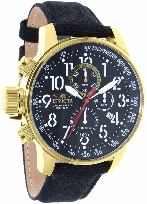 Invicta I-Force Chronograph Men's Black Dial Leather Band Watch - 1515