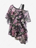 Plus Size Crisscross Cami Top and Flower Print Chiffon Cold Shoulder T-shirt - L | Us 12