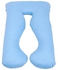 U-Shaped Maternity Pillow Cotton Blue 120x80centimeter