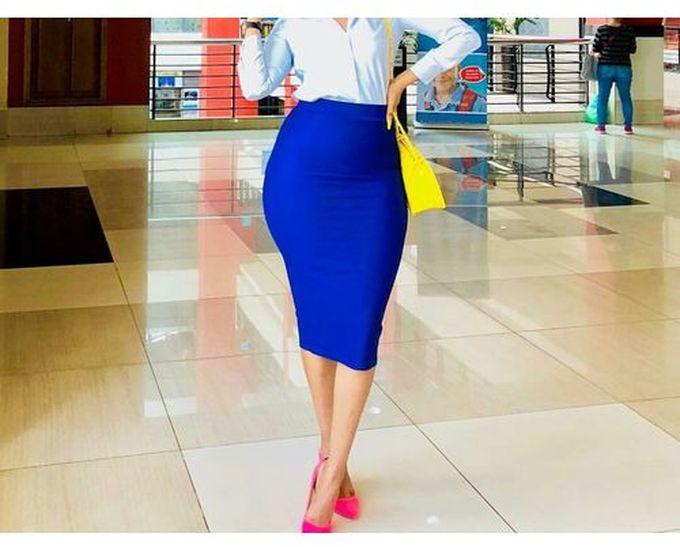 Fashion Blue pencil skirt