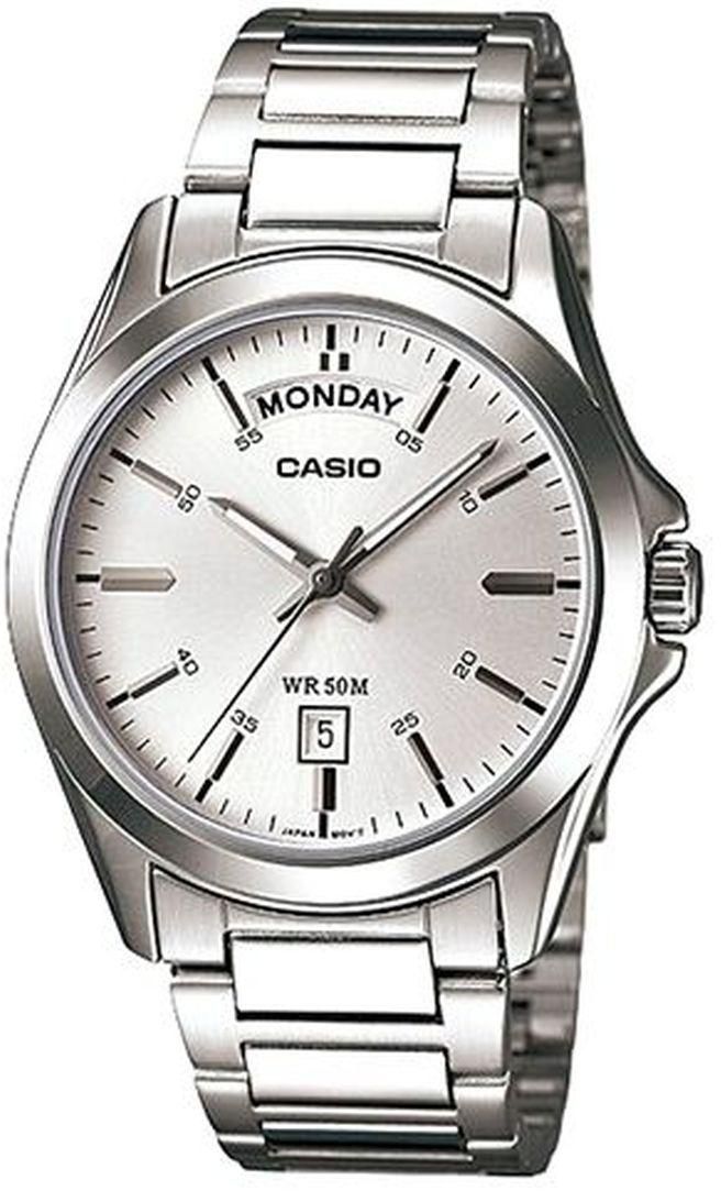 Casio MTP-1370D-7A1 - Stainless Steel Watch - For Men - Silver