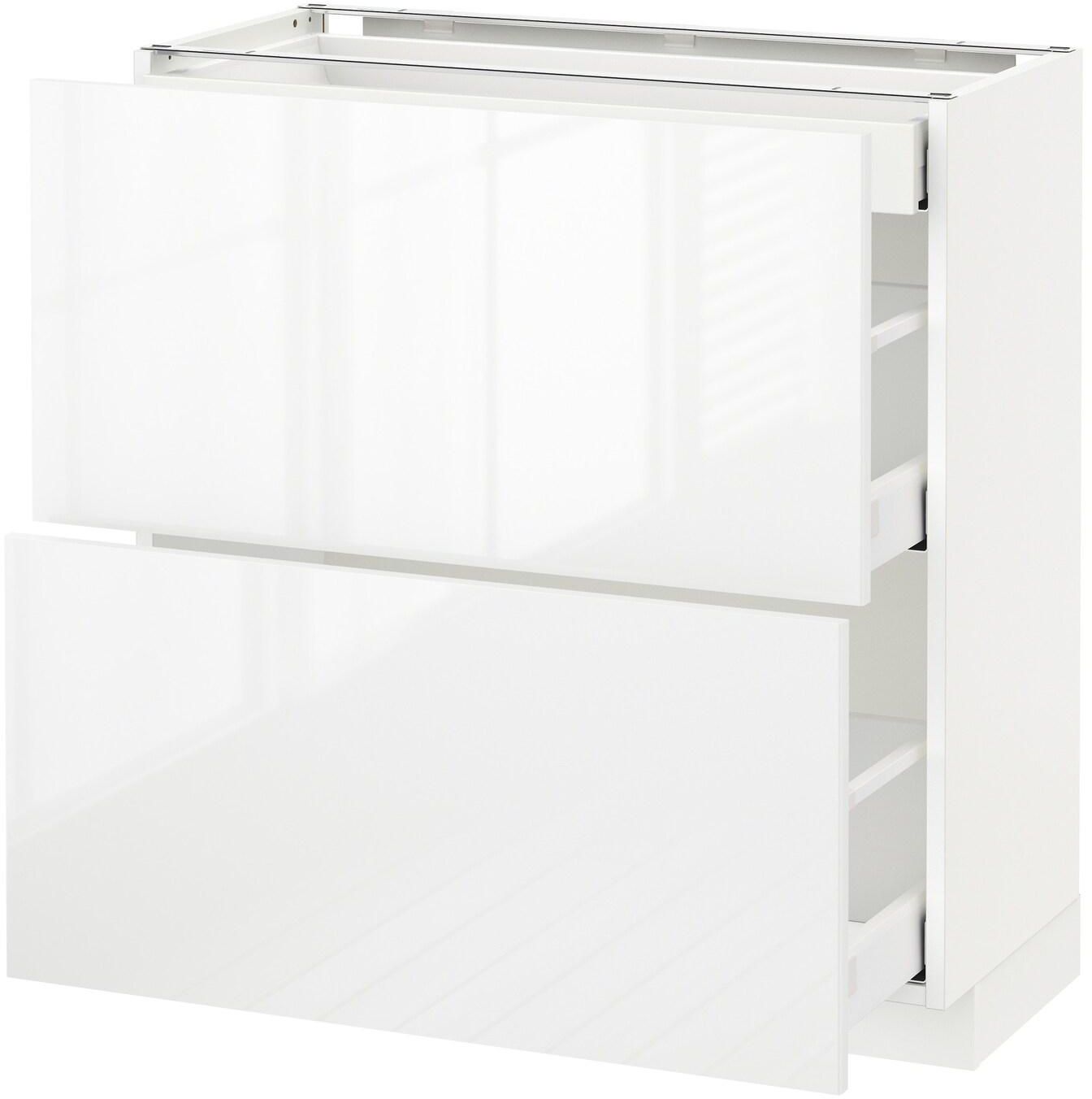 METOD / MAXIMERA Base cab with 2 fronts/3 drawers - white/Ringhult white 80x37 cm